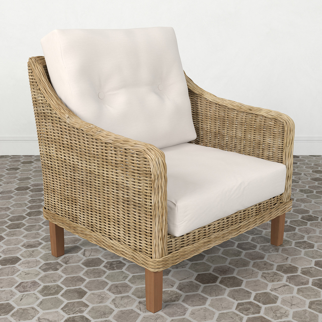 Rattan Club Chair render