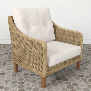 Rattan Club Chair render 2